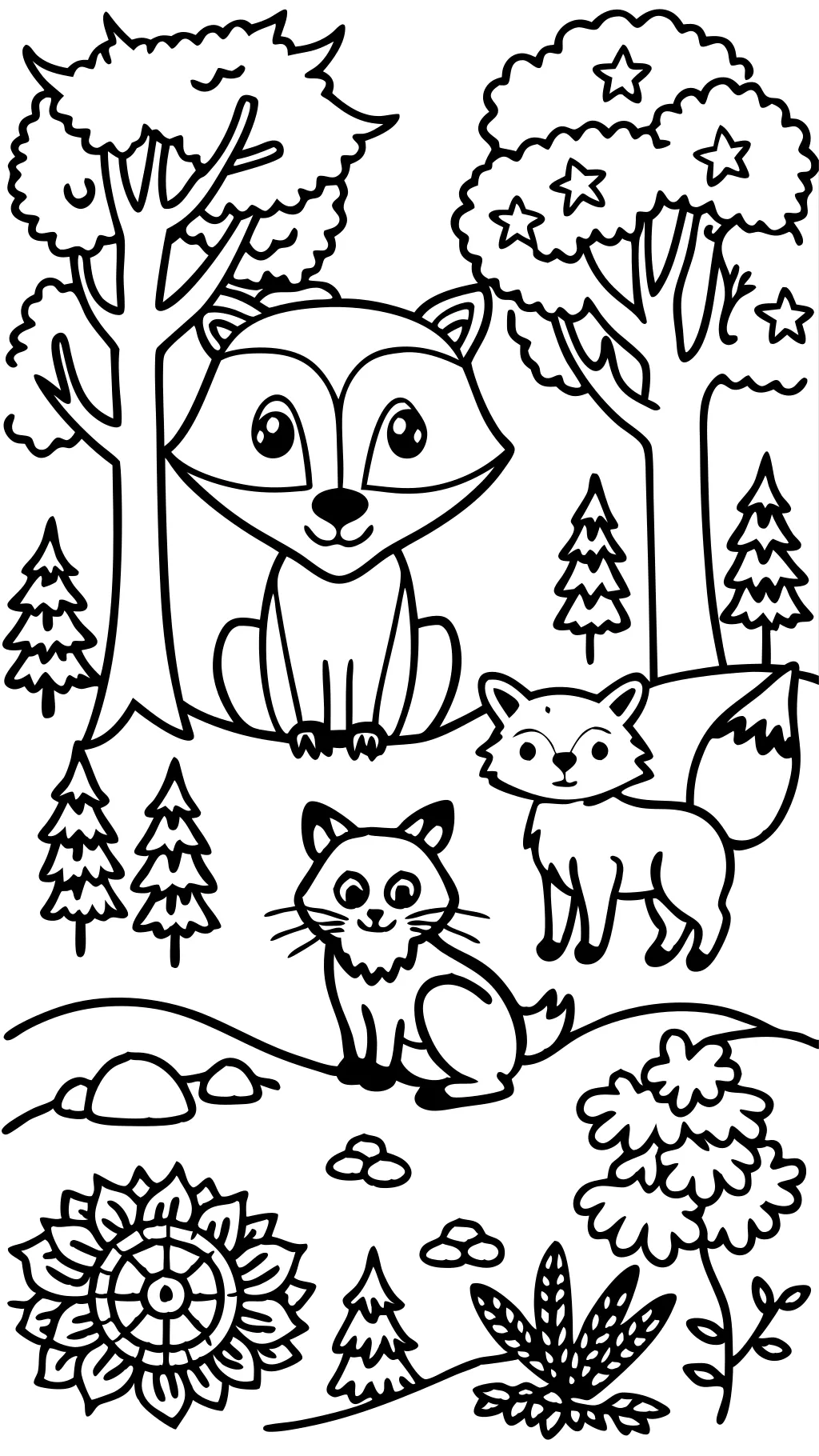 coloring pages woodland animals